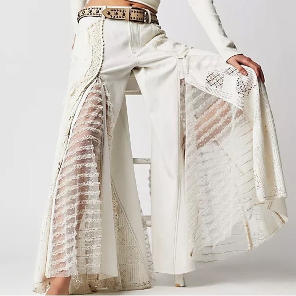 ✨HP✨ NWTS FREE PEOPLE WIDE LEG JEANS (28) - Picture 8 of 10